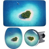 Sanilo Badaccessoire-Set "Dream Island", (Komplett-Set, 3 tlg.), bestehend aus WC-Sitz, Badteppich und Waschbeckenstöpsel von Sanilo