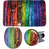 Sanilo Badaccessoire-Set "Rainbow", (Komplett-Set, 3 tlg.), bestehend aus WC-Sitz, Badteppich und Waschbeckenstöpsel von Sanilo