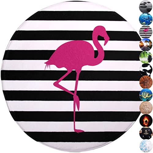 Sanilo Badteppich Rund, viele schöne runde Badteppiche zur Auswahl, hochwertige Qualität, sehr weich, schnelltrocknend, waschbar, 80 cm (Flamingo) von Sanilo