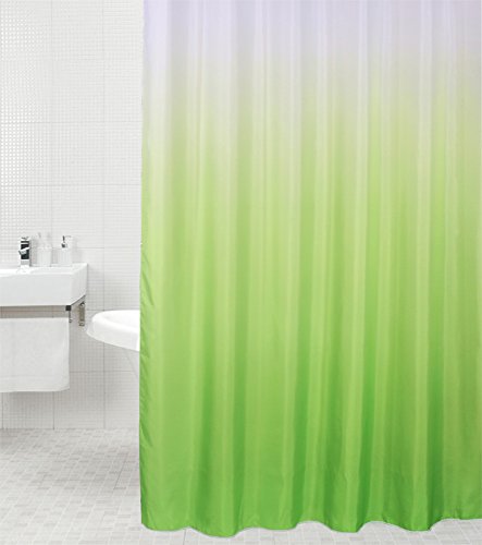 Sanilo Duschvorhang Magic Grün 180 x 200 cm, hochwertige Qualität, 100% Polyester, wasserdicht, Anti-Schimmel-Effekt, inkl. 12 Duschvorhangringe von Sanilo