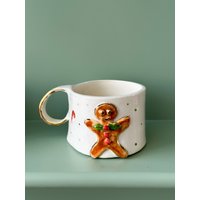 Lebkuchenmann Keramik Handgemachte Becher Handwerk Geschenk Idee Kaffeetasse Für Sie Einzigartiges Weihnachtsgeschenk Geburtstag Weihnachten von SaphroniaHandmades