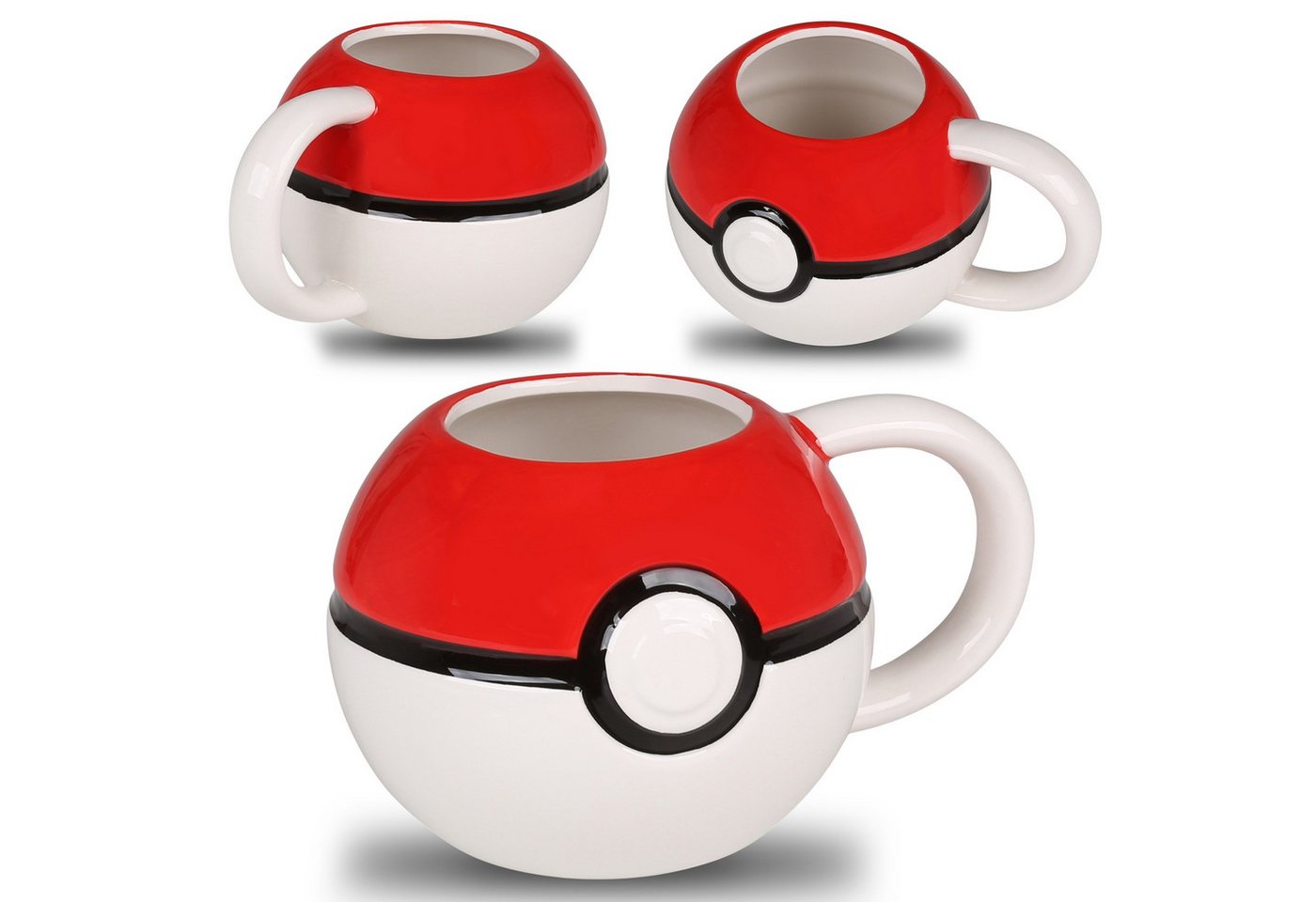 Sarcia.eu Dekobecher Pokemon Pokeball Keramiktasse, rot und weiß von Sarcia.eu