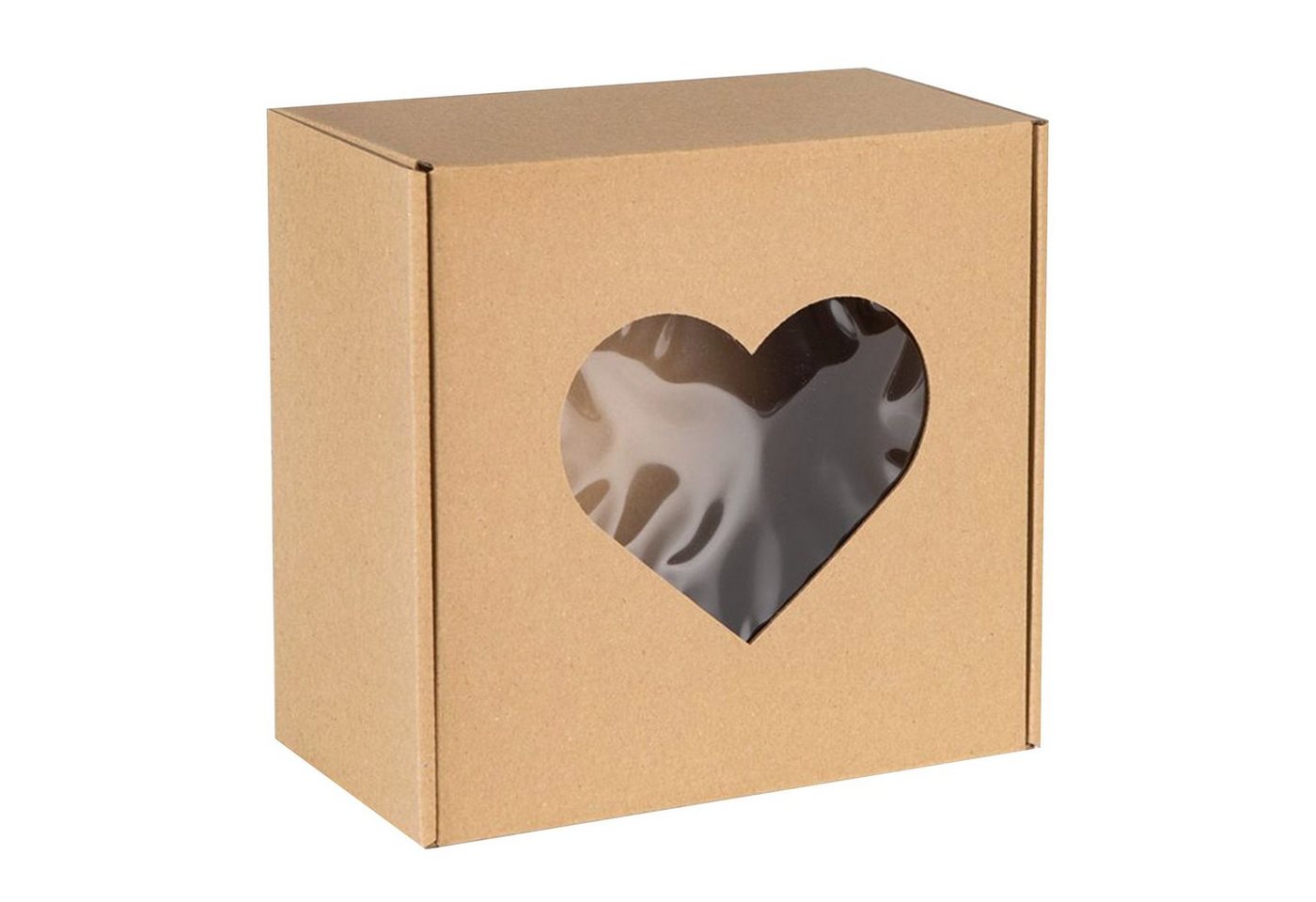 Sarcia.eu Geschenkbox Quadratische Geschenkschachtel mit Herzfenster, 20x20x10cm x1 von Sarcia.eu