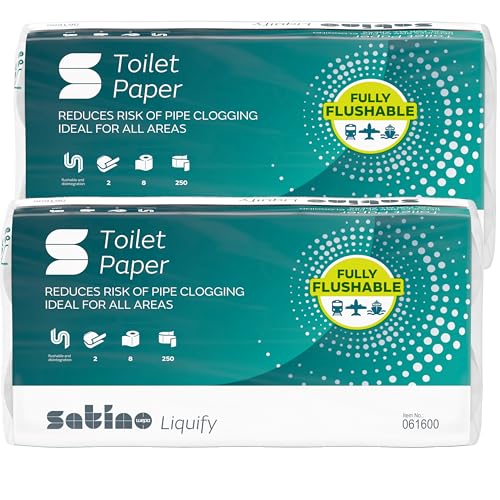 WEPA liquify Toilettenpapier selbstauflösend - ideal für Camping, Wohnmobil, Outdoor, Kreuzfahrtschiff, Reisen - 8 Rollen mit je 250 Blatt 2-lagig von Satino