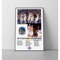 Golden State Warriors 2018 Nba Champions Poster | Goldenes Wm Krieger Print Steph Curry Kevin Durant von SaturnPrintsUS