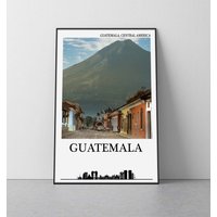 Guatemala Poster | Druck Stadt Reiseposter Wandkunst Fotografie von SaturnPrintsUS