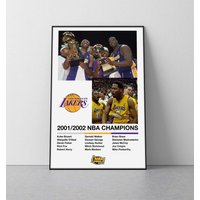 Lakers 2002 Nba Champions Poster | Los Angelas Lakers 2020 Nba Championship Poster Shaquille Oneal Shaq Kobe Bryant von SaturnPrintsUS