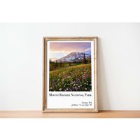 Mount Rainier Nationalpark Poster | Mount Rainier Druck National Park Poster Washington Parks von SaturnPrintsUS