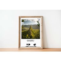 Oahu Hawaii Poster | Oahu Hawaii Print Honolulu Poster Travel Wall Art von SaturnPrintsUS