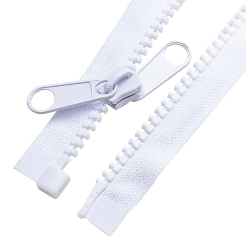 Sawoake#10 2 Stück 102 cm trennen große Plastikreißverschlüsse weiß, doppelter Schieber Reißverschluss, großer langer Reißverschluss zum Nähen, Trampolin, Schlafsack Zelt, Boot Sawoake#10 2 Stück 102 cm trennen große Plastikreißverschlüsse weiß, doppelter Schieber Reißverschluss, großer langer Reißverschluss zum Nähen, Trampolin, Schlafsack Zelt, Boot von Sawoake