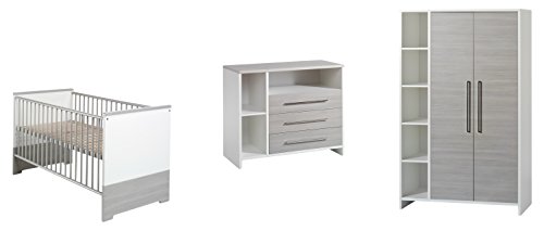 Schardt - Kinderzimmer ECO Komplettset Weiß/Silber - Bestehend Aus Kombi-Kinderbett 70x140 Wickelkommode mit Wickelaufsatz und Schrank mit 2 Türen und Seitenregal Schardt - Kinderzimmer ECO Komplettset Weiß/Silber - Bestehend Aus Kombi-Kinderbett 70x140 Wickelkommode mit Wickelaufsatz und Schrank mit 2 Türen und Seitenregal von Schardt