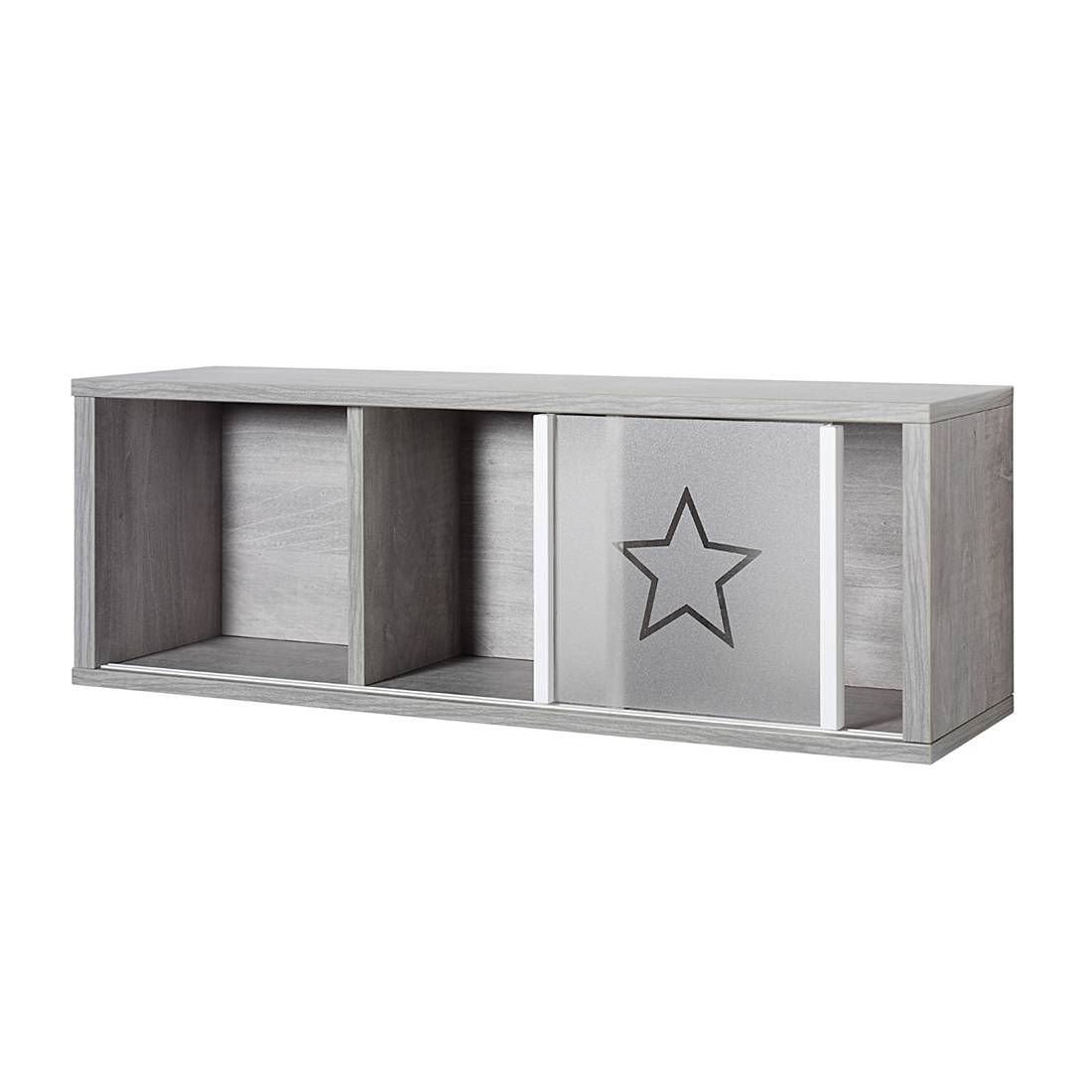 Schardt Wandregal Eco Star Nordic Driftwood/Weiß Melamin Dekor 78x26x20 cm (BxHxT) Modern von Schardt