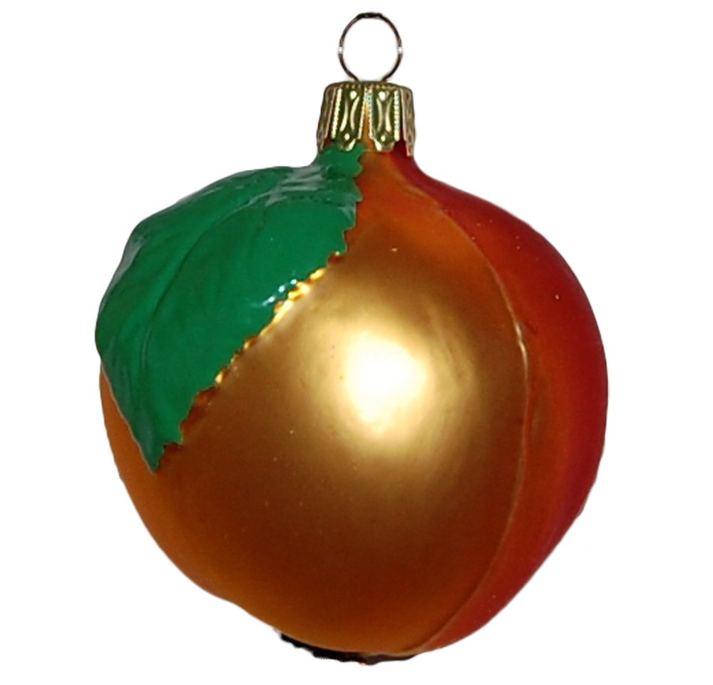 Christbaumschmuck Apfel rot/gelb 8cm (1-tlg), mundgeblasen, handbemalt von Schatzhauser