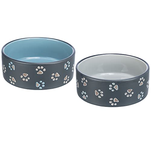 Keramiknäpfe Set 0,75 l blau und grau - Hundenapf - So schön können Hundenäpfe Sein! von Schecker