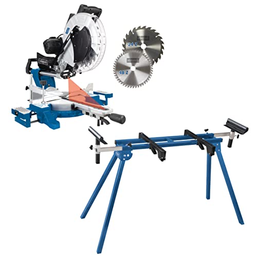 scheppach Kappzugsäge HM140L Kappsäge Gehrungssäge beidseitig neigbar Set + scheppach Untergestell UMF1550 Maschinentisch | Belastbarkeit 150kg | 935-1945mm scheppach Kappzugsäge HM140L Kappsäge Gehrungssäge beidseitig neigbar Set + scheppach Untergestell UMF1550 Maschinentisch | Belastbarkeit 150kg | 935-1945mm von Scheppach