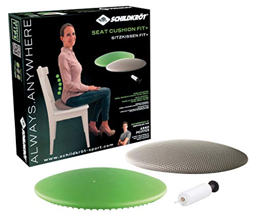 Schildkröt® Fitness Seat Cushion Fit+, neuartiges Sitzkissen, Balance Cushion in Linsenform, mit Stoffbezug und Pumpe, inkl. Übungsposter, 960037 von Schildkröt