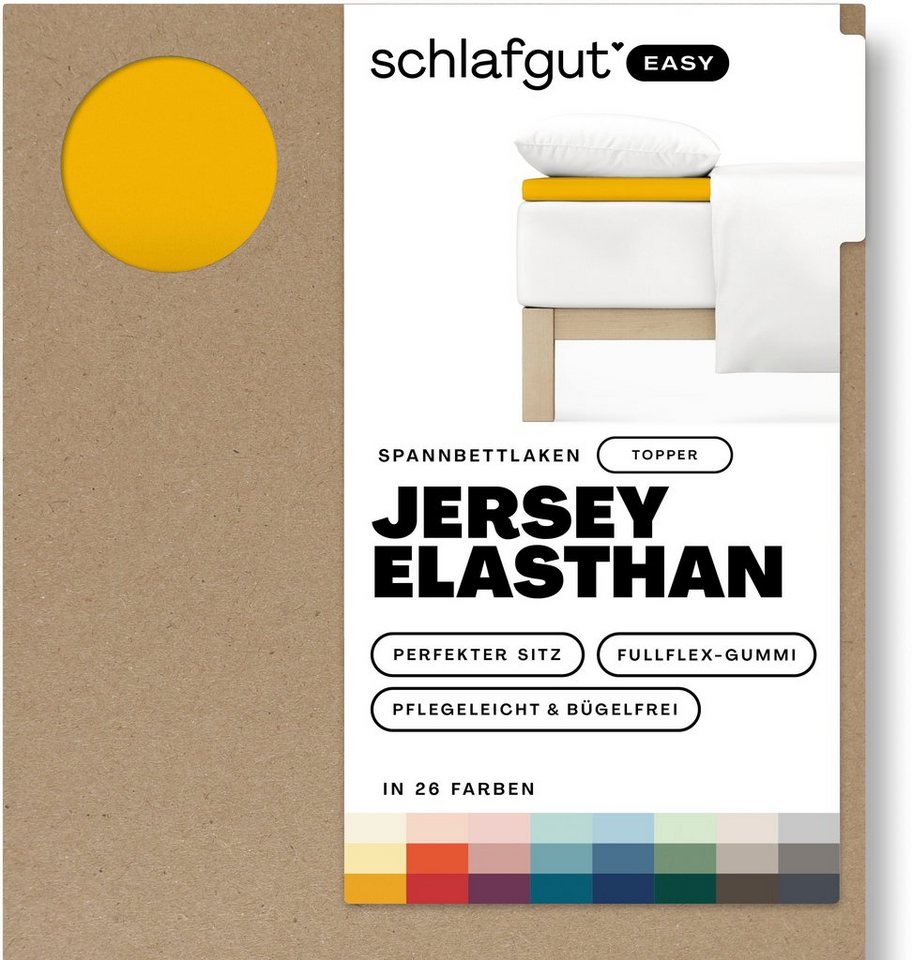 Spannbettlaken EASY Jersey Elasthan Topper, Schlafgut, Jersey, Gummizug: rundum, (1 Stück), MADE IN GREEN by OEKO-TEX® von Schlafgut