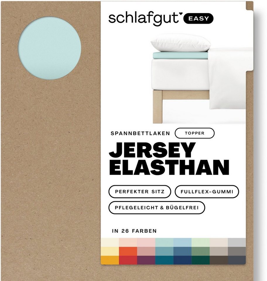 Spannbettlaken EASY Jersey Elasthan Topper, Schlafgut, Jersey, Gummizug: rundum, (1 Stück), MADE IN GREEN by OEKO-TEX® von Schlafgut