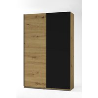 Schlafkontor Fast Schrank Holzwerkstoff Dekorfolie Artisan Eiche/Schwarz 125x196x38 cm von Schlafkontor