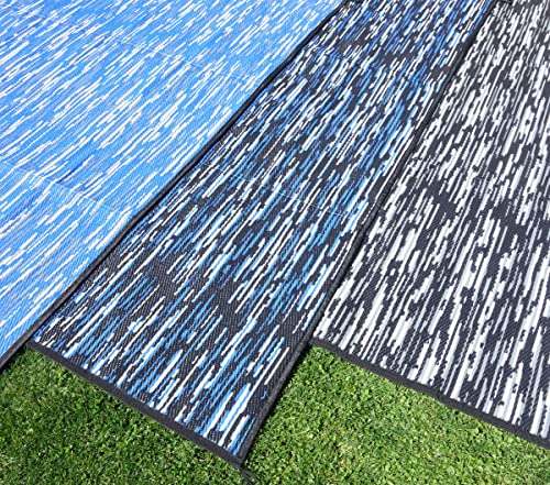 Outdoor Teppich ´´´odooro WAVETEX Platin 2,7m x 7m schwarz-blau *** VIELE GRÖSSEN + Farben ** 450 g/m² Camping Zeltteppich Vorzelt Garten Spieldecke Wohnwagen Camper von Schlauchland