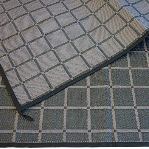 Zeltteppich ´´´odooro WAVETEX Square 2,7m x 7m schwarz-grau *** VIELE GRÖSSEN + Farben ** Camping Matte Wohnwagen 450 g/m² Outdoor Teppich Vorzelt Teppich Garten Spieldecke von Schlauchland