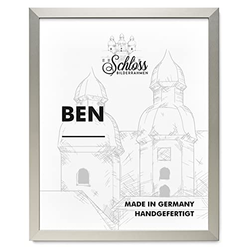 Schloss BILDERRAHMEN Ben 29,7x42 cm DIN A3, Dekor Alu gebürstet von Schloss BILDERRAHMEN