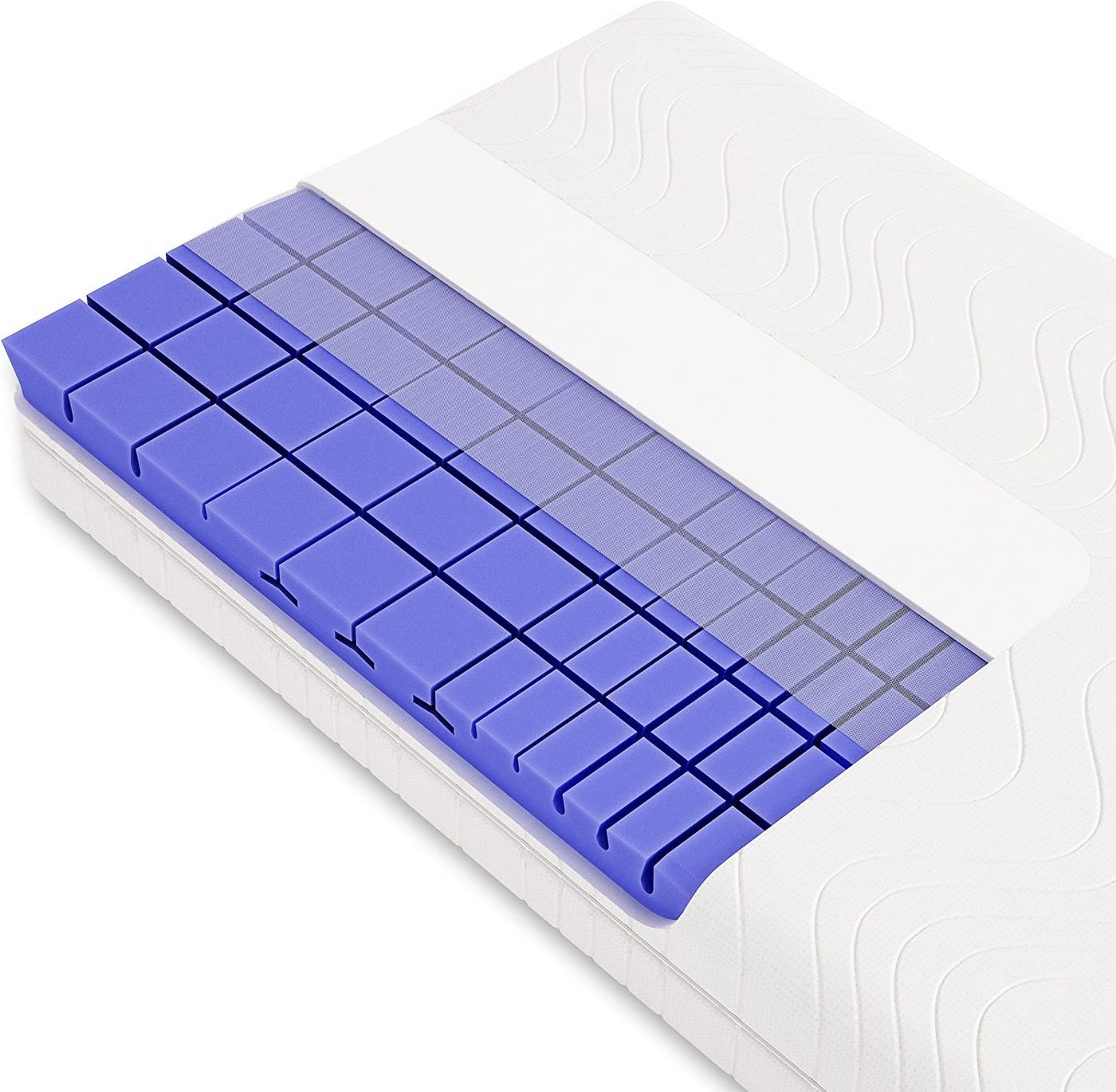 Kaltschaummatratze Luxusline Expert®, Schlummerparadies, 19 cm hoch, 7 Zonen, 3D-Würfelschnitt, High Resilience Kaltschaum, Härtegrad 2, Härtegrad 3, beidseitig nutzbar, für verstellbare Lattenroste geeignet von Schlummerparadies