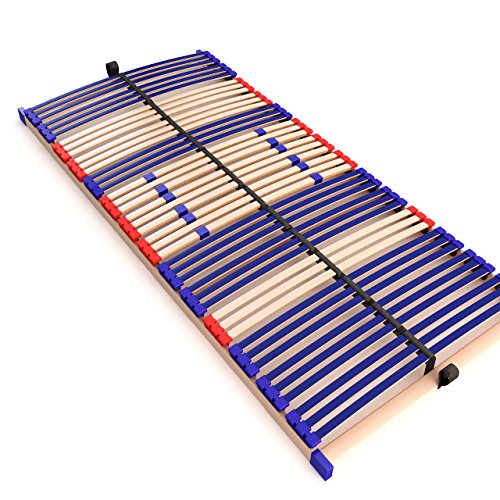 stabiler Lattenrost 100% BUCHE Lattenrahmen - nicht verstellbar, starr - SCHULTERFRÄSUNG, 7 Zonen, 42 Federleisten, Härte-Regulierung, Mittelgurt - FIX SLEEP BEST 42® unmontiert (70x190cm) von Schlummerparadies