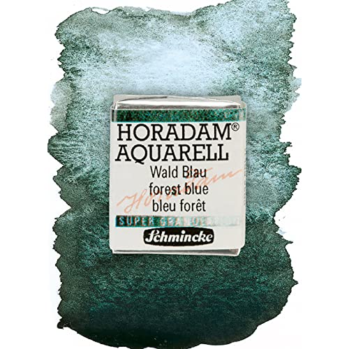 Schmincke – HORADAM® AQUARELL, Super Granulation, 14 943 044 Wald Blau, 1/2 Näpfchen, sehr stark granulierende Farbtöne, feinste, supergranulierende Aquarellfarben von Schmincke