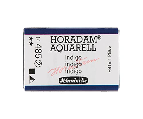 Schmincke – HORADAM® AQUARELL - feinste Künstler-Aquarellfarben, 485 Indigo, 14 485 043, 1/1 Näpfchen von Schmincke