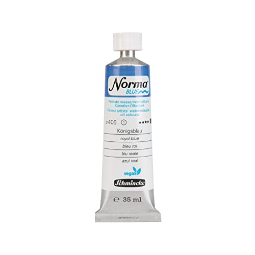 Schmincke - NORMA® Blue, 21406009, feinste wasservermalbare Künstler-Ölfarben, höchstpigmentiert, lichtecht, vegan, Königsblau - 35 ml von Schmincke