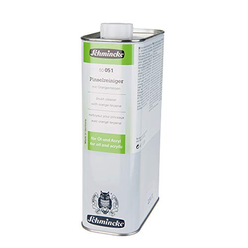 Schmincke - Pinselreiniger, 1000 ml, 50 051 029, 1 L hochwirksames Reinigungsmittel mit Orangenterpen, für Öl- und Acrylmalerei, zur Reinigung von Pinseln und Malutensilien Schmincke - Pinselreiniger, 1000 ml, 50 051 029, 1 L hochwirksames Reinigungsmittel mit Orangenterpen, für Öl- und Acrylmalerei, zur Reinigung von Pinseln und Malutensilien von Schmincke