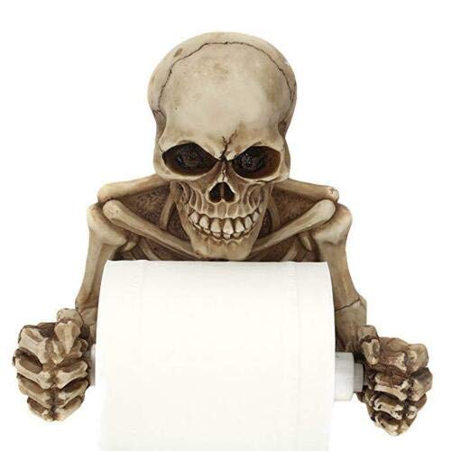 Toilettenpapierhalter Totenkopf Skelett Schädel Skull WC Papier Halter Halloween von Schneemann-Versand