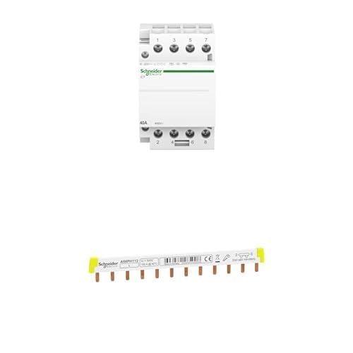 Schneider Electric Bundle A9C20844 Installationsschütz iCT 40A 4S 220/240 V 50Hz A9XPH112 Phasenschiene Steg, ablängbar, 1P, 12 TE, 100A Schneider Electric Bundle A9C20844 Installationsschütz iCT 40A 4S 220/240 V 50Hz A9XPH112 Phasenschiene Steg, ablängbar, 1P, 12 TE, 100A von Schneider Electric