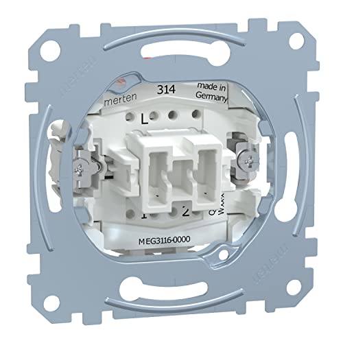 Schneider Electric Merten MEG3116-0000 - Ausschalter und Wechselschalter Einsatz - 10 A - AC 250 V – Steckklemmen - Unterputz zum Einbau von Schaltern & Steckdosen - LED Beleuchtungs-Module von Schneider Electric