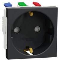 Schneider Electric - Schuko-Steckdose mit Schnellanschluss Anthrazit Polar New Unica von Schneider Electric