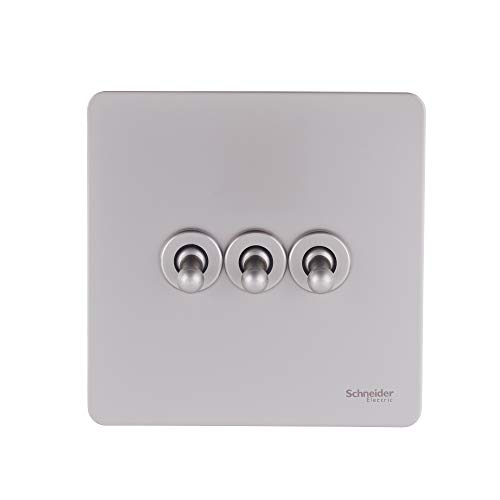 Schneider Electric Ultimative Schraubenlose flache Platte, 3-Gang-Wechselschalter, 2-Wege-Lichtschalter, einpolig, 16 AX, GU1432TPN, Perlnickel Schneider Electric Ultimative Schraubenlose flache Platte, 3-Gang-Wechselschalter, 2-Wege-Lichtschalter, einpolig, 16 AX, GU1432TPN, Perlnickel von Schneider Electric