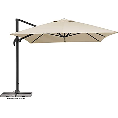 Schneider Sonnenschirm Rhodos Grande, natur, 400 x 300 cm rechteckig, 787-02, Gestell Aluminium, Bespannung Polyester, 26.6 kg von Schneider-Schirme