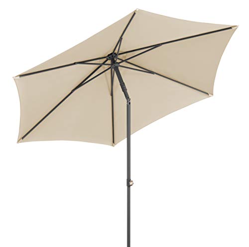 Schneider Sonnenschirm Sevilla, natur, 270 cm rund, 664-02, Gestell Stahl, Bespannung Polyester, 4.6 kg von Schneider