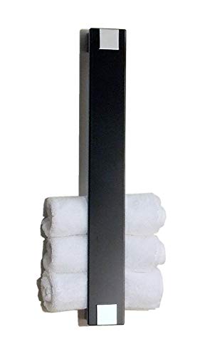 Gästetuchhalter, Handtuchhalter für Gästetücher, Wandhalter, Glas schwarz + Chrom Made in Germany von Schönbeck Design