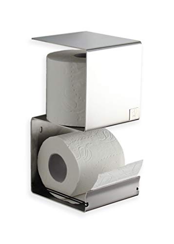 WC Rollenhalter/Toilettenpapierhalter mit Abstellfläche/Ersatzrollenhalter - Made in Germany - von Schönbeck Design