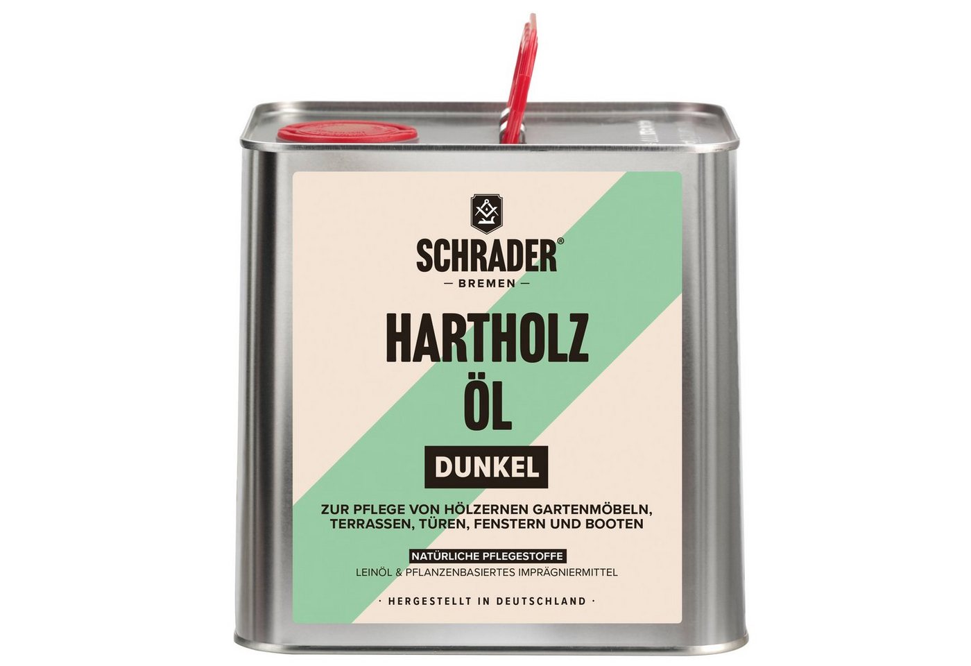 Schrader Hartholzöl - 2,5L - Pflege- und Schutzmittel für Innen- und Außenbereich - dunkel, Ideal für Gartenmöbel, Zäune, Türen, Fenster - Made in Germany von Schrader