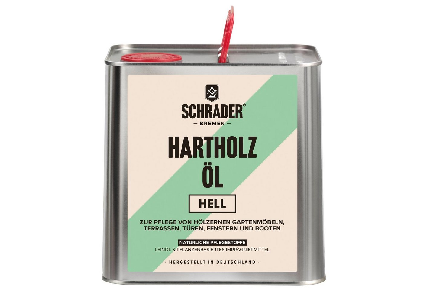 Schrader Hartholzöl - 2,5L - Pflege- und Schutzmittel für Innen- und Außenbereich - hell, Ideal für Gartenmöbel, Zäune, Türen, Fenster - Made in Germany von Schrader