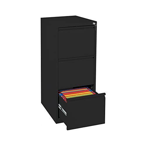 Schrank & Stuhl Hängeregisterschrank einbahnig – Hängemappenschrank mit 3 Schüben für DIN A4, abschließbar, Lieferung komplett montiert, 101 x 40 x 62 cm, Schwarz von Schrank & Stuhl