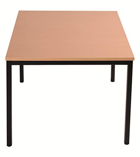 Schrank & Stuhl Mehrzwecktisch – Bürotisch mit Holztischplatte und verstellbaren Füßen, quadratischer Schreibtisch, einfache Montage und leicht zu reinigen, 60 x 60 cm, Buche von Schrank & Stuhl