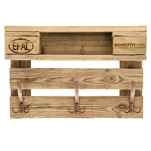 Schroth Home PALrobe Tiny 58 x 39 x 14,5 cm rechteckig – Wandgarderobe im VINTAGE Look mit Ablage – Garderobe aus Holz – mit Haken Schroth Home PALrobe Tiny 58 x 39 x 14,5 cm rechteckig – Wandgarderobe im VINTAGE Look mit Ablage – Garderobe aus Holz – mit Haken von Schroth Home