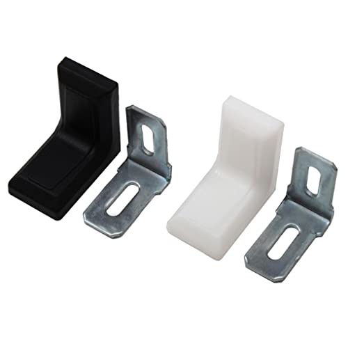 10x Stuhlwinkel 30x30x18mm mit Kunststoff Abdeckung in Schwarz oder Weiß Möbel Winkel Flachwinkel (Schwarz) von Schürberg