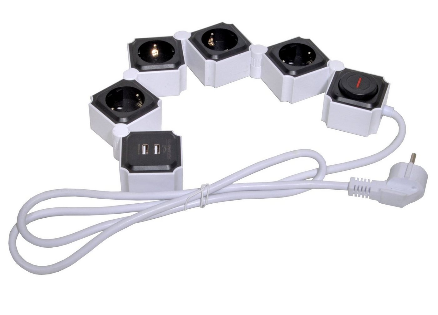 Schwaiger 4-fach Steckdosenleiste 2 x USB (4,2A) Schalter Mehrfachstecker Mehrfachsteckdose (Ein- / Ausschalter, USB-Anschlüsse, Schalterbeleuchtung, separate Ein- / Ausschalter, Flexible Einsatz, 1,5M kabel), inkl. 2 x USB 12w von Schwaiger