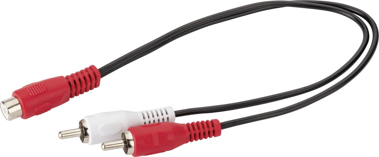 Schwaiger Audio Adapter CIK8320 533 Kabel Cinch schwarz, 0,2m, 1x Cinch Stecker / 2x Cinch Buchse von Schwaiger