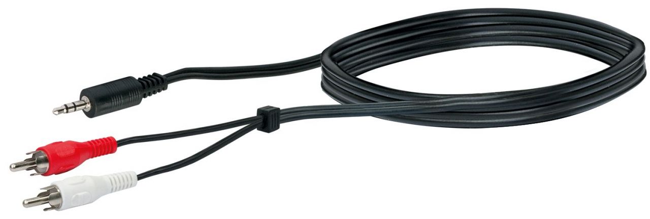 Schwaiger Audio Adapter Kabel TFS1015 533 Klinke Cinch schwarz, 1,5m, 1x 3,5mm Klinken Stecker / 2x von Schwaiger